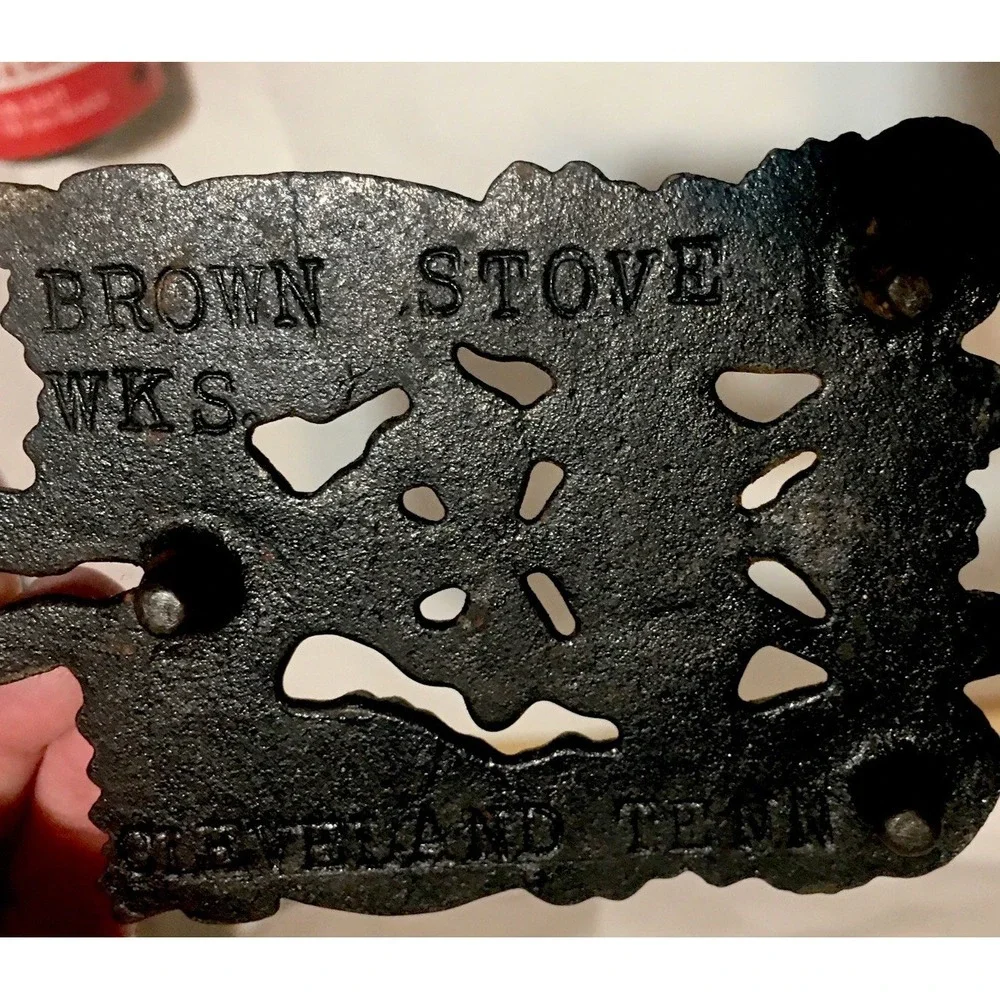 Vintage Brown Stove Works Cast Iron Mini Small Footed Trivet‎ Cleveland Tenn